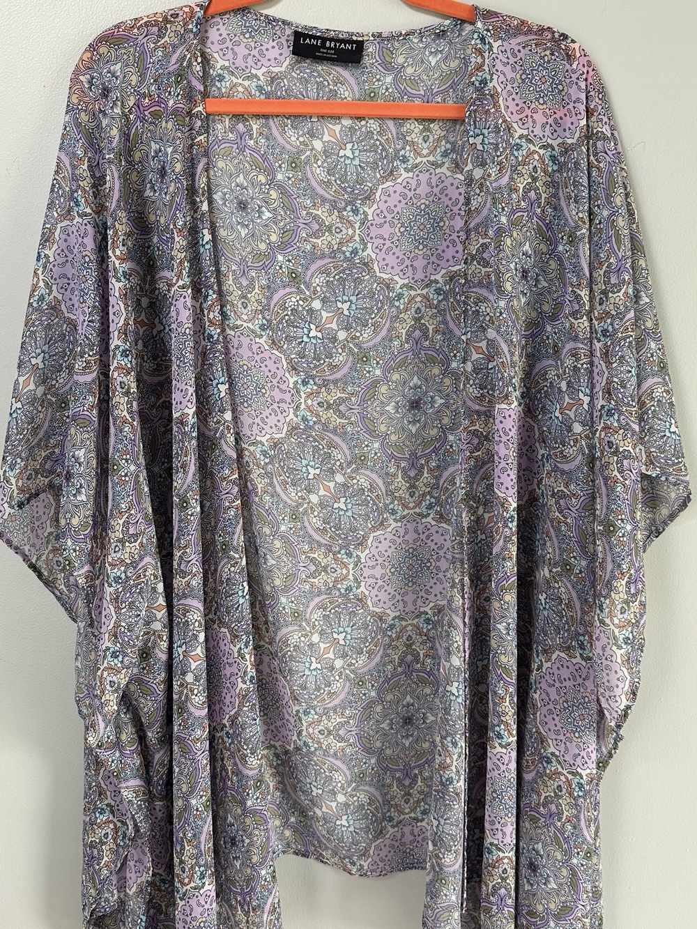 Lane Bryant Purple and Paisley Kimono